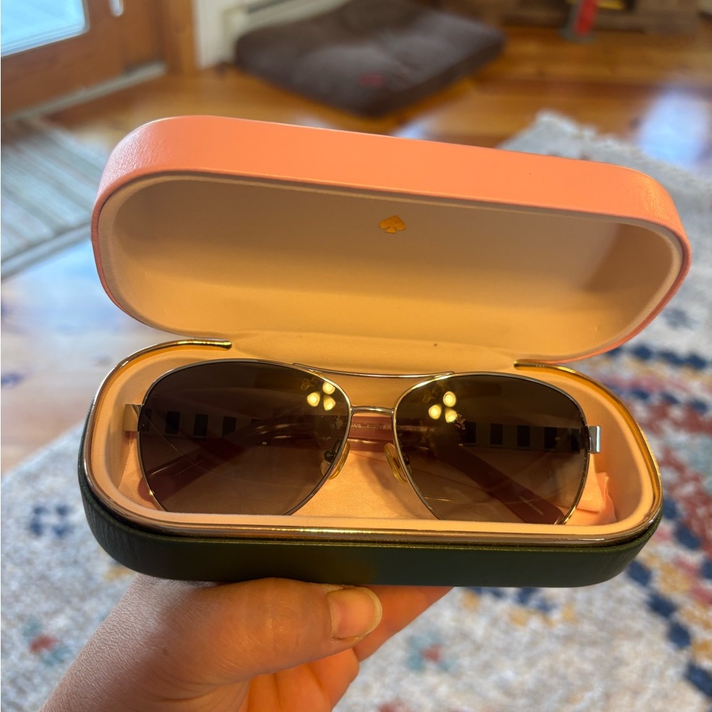 Kate Spade Black and Pink Sunglasses with Case